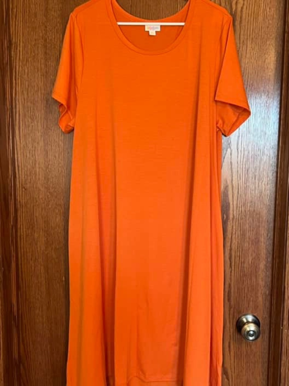 LuLaRoe Bright Orange Maxi Short-Sleeve Dress